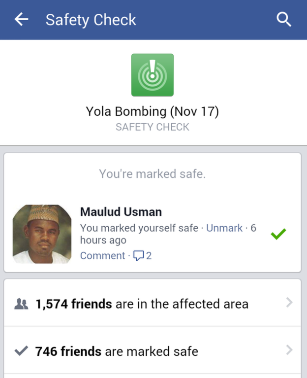 Facebook finalmente ativa “Verificação de Segurança”, após novo bombardeio na Nigéria.