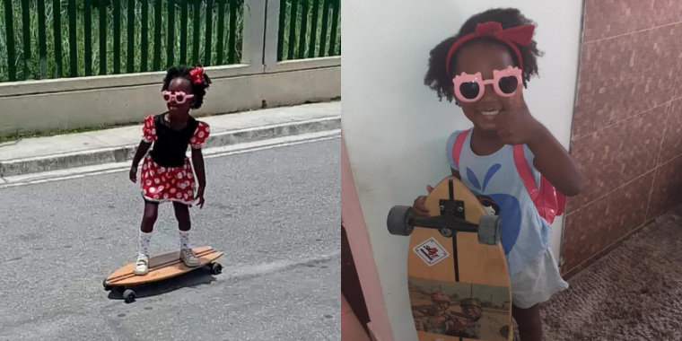 “Minnie skatista”: Aos 4 anos de idade, Elisa Messias faz sucesso no skate