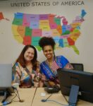 Camila Pereira e a orientadora Fernanda Ribeiro