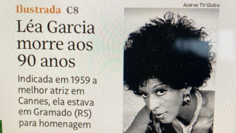 Folha publica imagem da atriz Jacyra Silva ao se referir à Léa Garcia