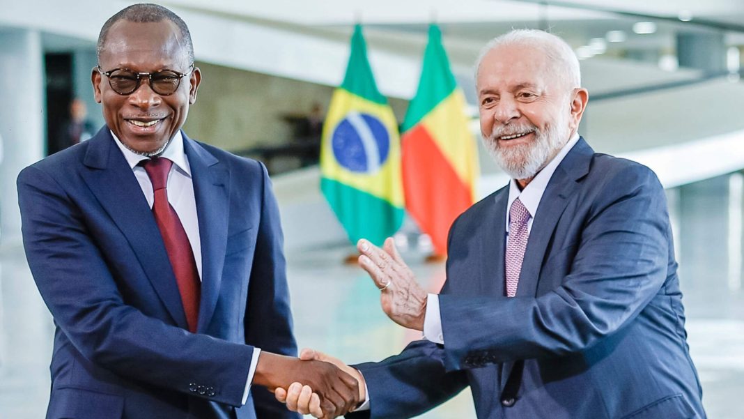 Presidente brasileiro, Luiz Inácio Lula da Silva, recebe o Presidente da República do Benim, Patrice Talon