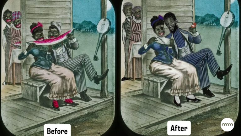 Nailah Elon, artista que reconstrói imagens racistas, explica o porquê da melancia nessas representações Nailah Elon, artista que reconstrói imagens racistas, explica o porquê da melancia nessas representações