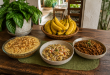 Torta, ceviche e carne de casca: a versatilidade das receitas para o uso sem desperdícios da banana