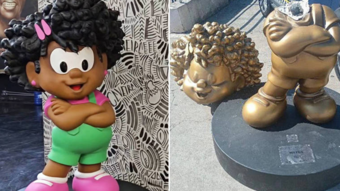 Estátua de Milena vandalizada em São Paulo após ter a cabeça arrancada
