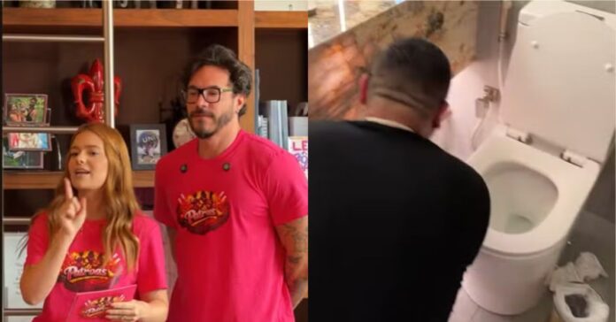 Viih Tube e funcionários da casa durante gravação do reality "As Patroas".