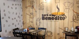 ‘Será o Benedito Café e Prosa’: novo refúgio gastronômico com coworking e ancestralidade em São Paulo Espaço da cafeteria Será o Benedito